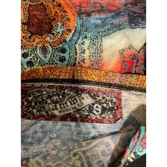 Amma Womens Skirt Small Mixed Media Asymmetric Hem Pull On Stretch Artsy Boho - Picture 3 of 7